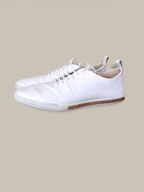 ECCO Soft 8 Leather Sneakers White Lace Up Comfort Shoes Size 8